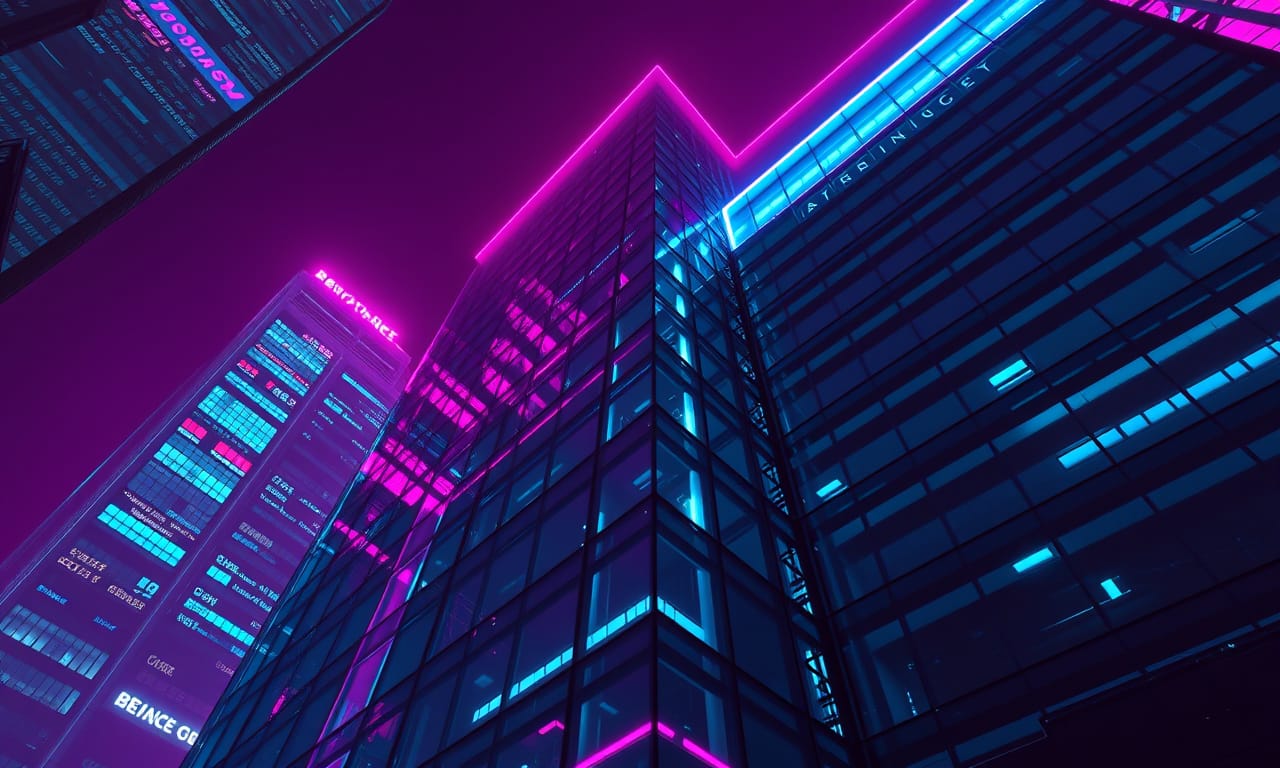 Cyber-noir architectural render